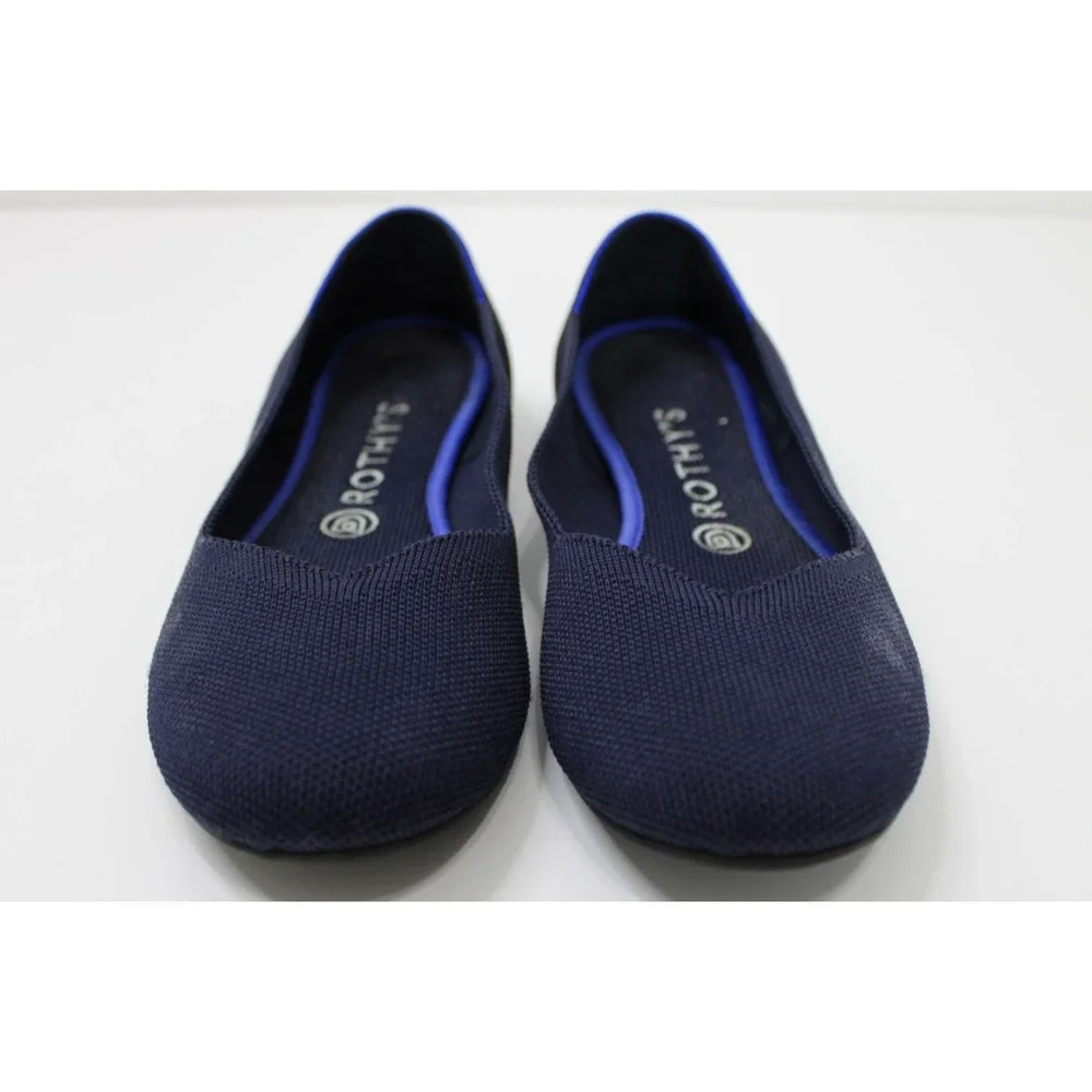 Rothy's The Flat Shoes Womens Size 9 Blue Knit Ballet Flats Washable Casual